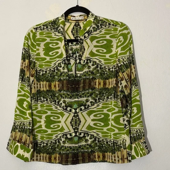 Alice + Olivia silk blouse size small - Picture 3 of 7